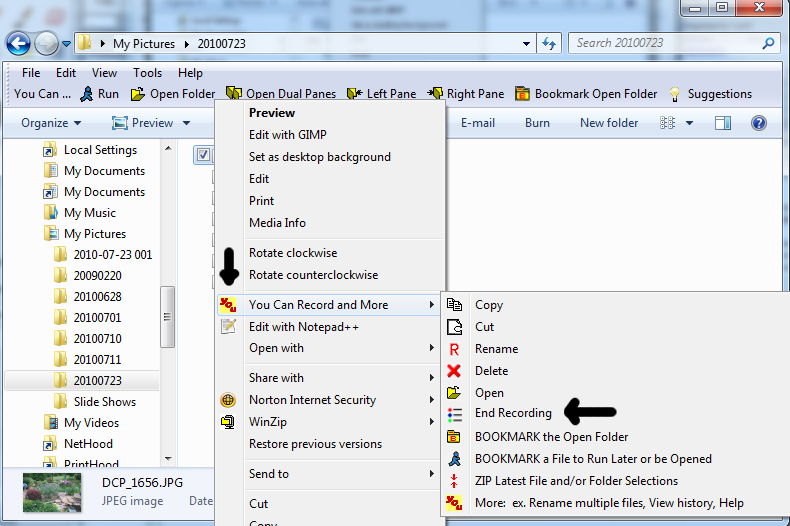 select the the files to zip in Windows Explorer
